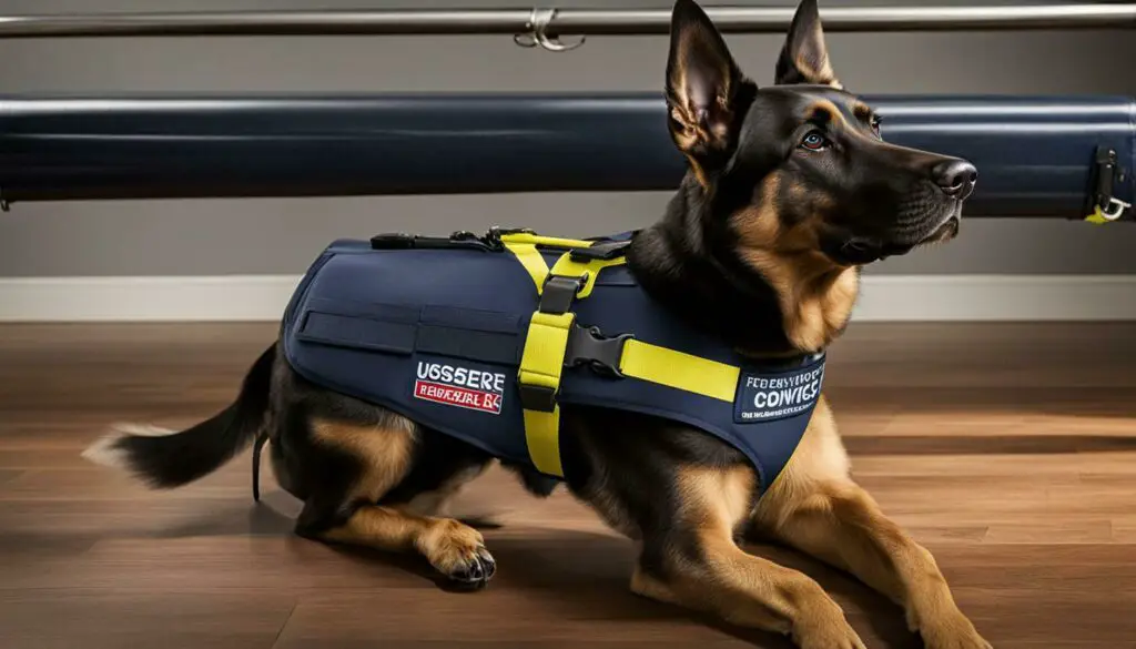 service dog vest and leash