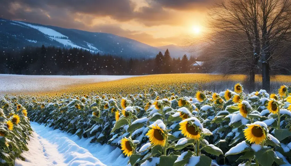 sunflower seeds in winter and summer