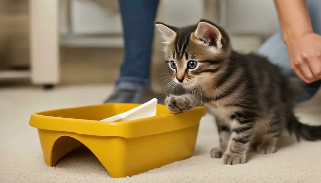 training a kitten to use the litter box