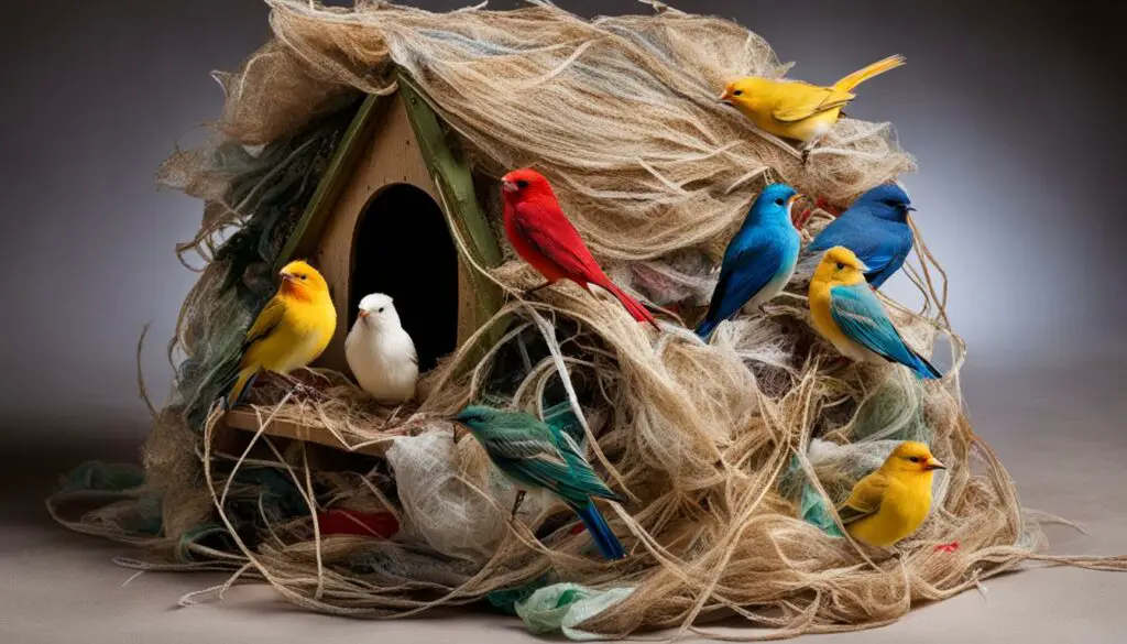 unsafe bird nesting materials