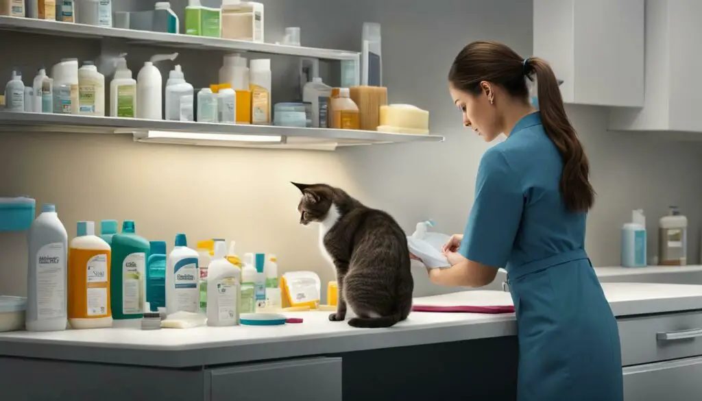 veterinarian and cat