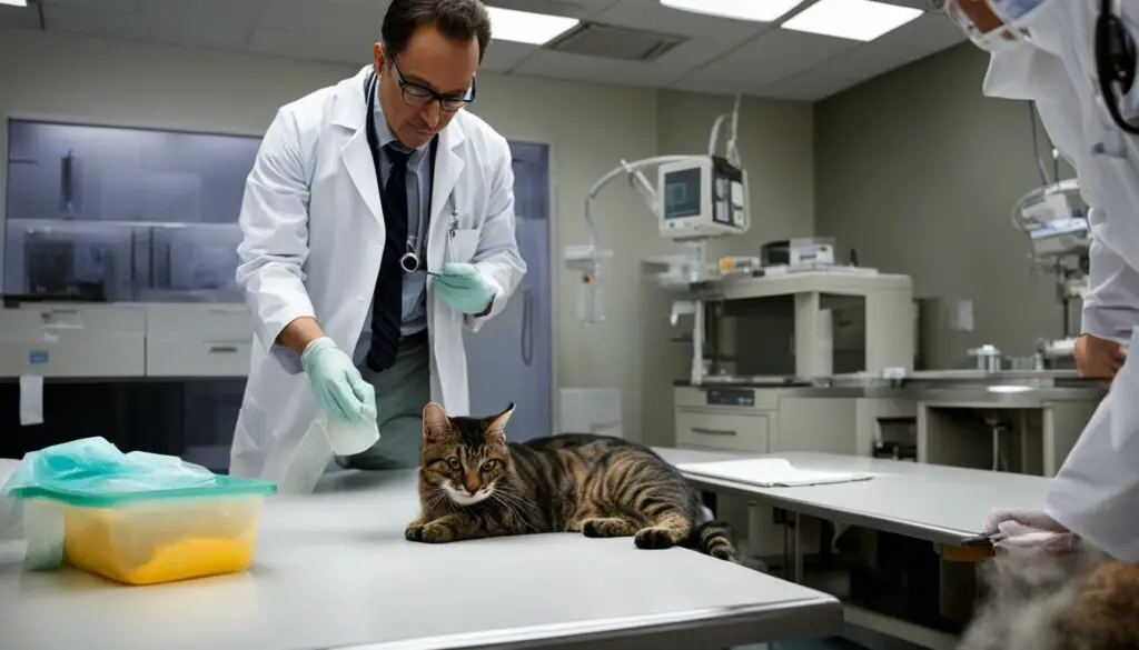 veterinary examination for vomiting cats