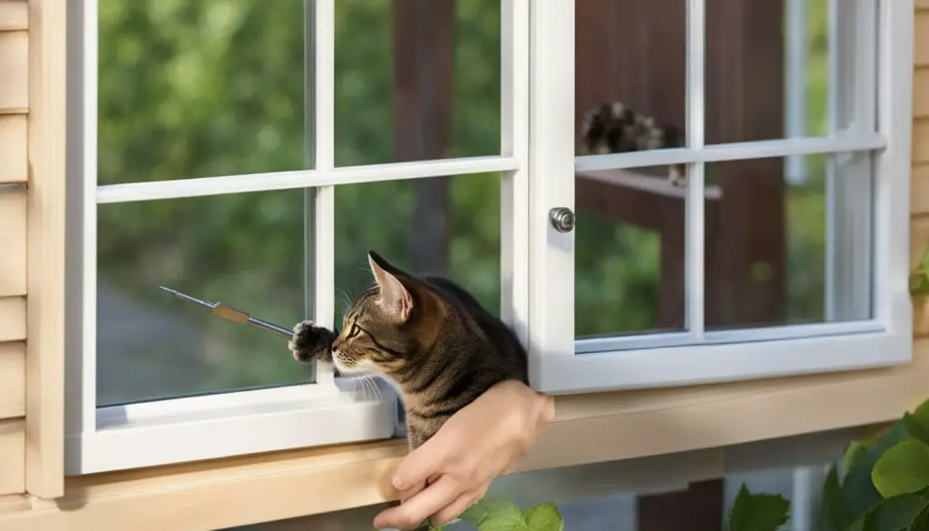 window screen cat door installation